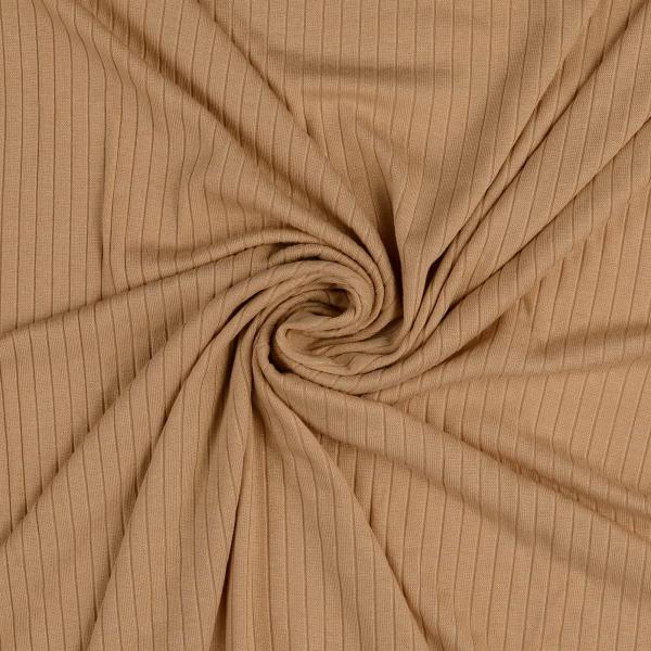 Rippenjersey - uni, beige